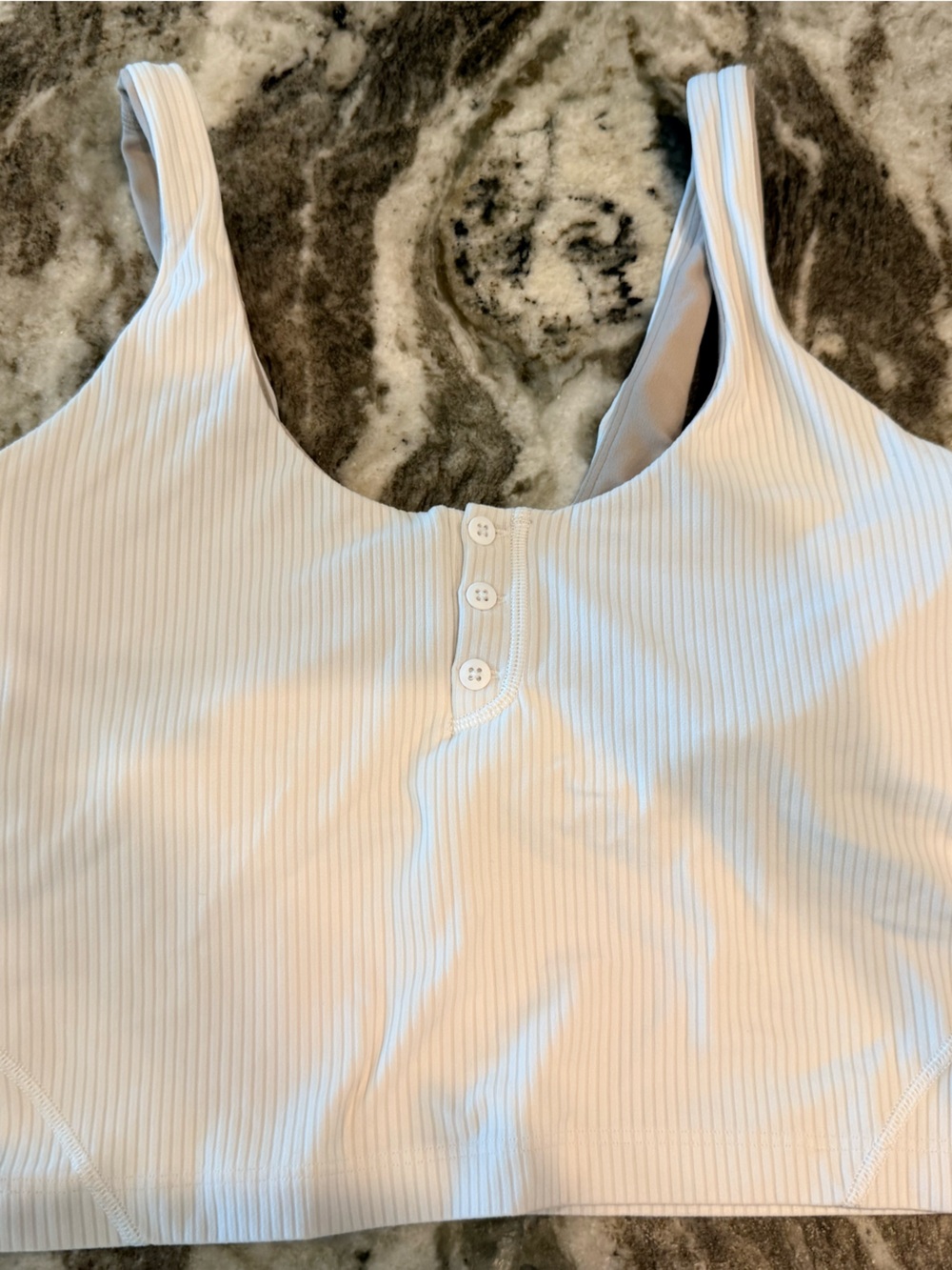 Lululemon Henley Ribbed Tank Crop Top in White